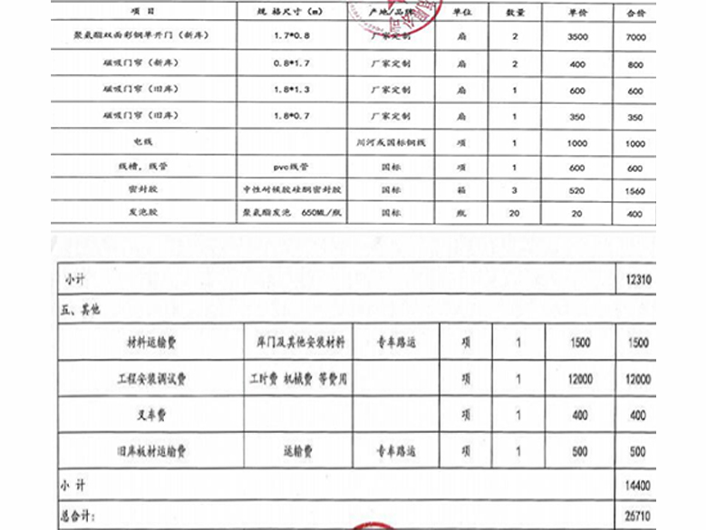 如何核算冷藏庫安裝設(shè)計費用？請看冷藏庫報價清單